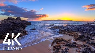 8 HOURS of Fascinating Sunset over the Tropical Beach with Calming Waves Sounds 4K UHD [upl. by Artema357]