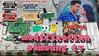 samsung tv modification UA43RU7100KXXL kanpur led service 👈💯💯 new panal install lg modifiy tv repair [upl. by Kara-Lynn888]