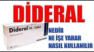 DİDERAL Propranolol Nedir Niçin Kullanılır Nasıl Kullanılır Yan Etkileri Nelerdir [upl. by Heidi]