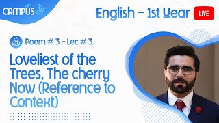 11th English Live Lecture 3 3rd Peom Loveliest of the Trees The cherry Now Reference to Context [upl. by Eerehs]