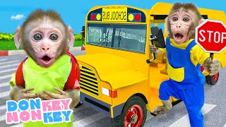 🚌 Horario Escolar 🚎 Ruedas En El Autobús  Donkey Monkey  Canciones infantiles [upl. by Anauj]