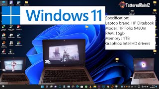 Windows 11 test on HP Elitebook folio 9480m and GTA 5 Test [upl. by Proudlove]