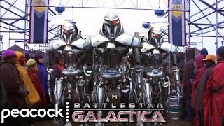 Battlestar Galactica  The Cylons Arrive on New Caprica [upl. by Eimmelc]