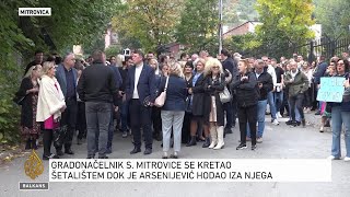 U S Mitrovici protest zbog hapšenja predsjednika Srpske demokratije [upl. by Sophie]