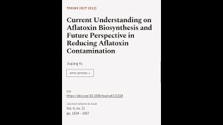 Current Understanding on Aflatoxin Biosynthesis and Future Perspective in Reducing Af  RTCLTV [upl. by Nawuj]