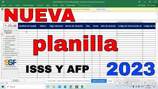 planilla ISSS Y AFP nuevo 2023planilla laboral el salvador PLANILLA SSF [upl. by Svensen]