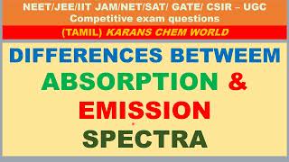 Tamil Differences between Absorption amp Emission spectra [upl. by Eedyak]