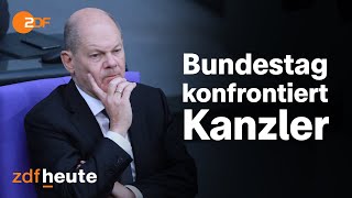 Bundestag Kanzler Scholz muss sich Fragen der Abgeordneten stellen  ZDFheute live [upl. by Nosduh]