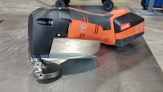 Fein Sheet Metal Shear Demonstration  TrickToolscom [upl. by Elvie]