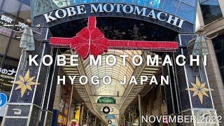 4KWalking around Kobe Motomachi in Hyogo Japan November 2022 [upl. by Aihsikal]