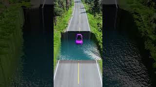 Cars vs massive water pit 8  carsvswaterpit beamngdrive doubleflatbedtrailertruckvsspeedbumps [upl. by Kramal]