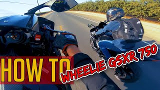 ⚠️ Secret Maxy Meetup How to Wheelie a GSXR 750 😱 [upl. by Kaycee]