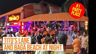 Titos Lane and Baga Beach at night Party in Goa India [upl. by Bissell]