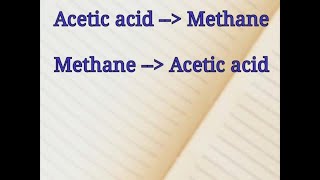 Acetic acid to methane  Methane to acetic acid  Chemical conversion [upl. by Heurlin]