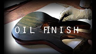 Applying oil finish on ebony guitar top and mahogany body [upl. by Showker628]