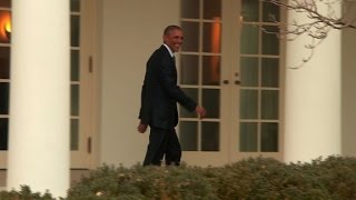 Obama leaves Oval Office for final time as President [upl. by Airuam]