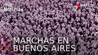 8MDÍA INTERNACIONAL DE LA MUJER Jornada de MARCHAS FEMINISTAS en BUENOS AIRES  RTVE [upl. by Demodena]