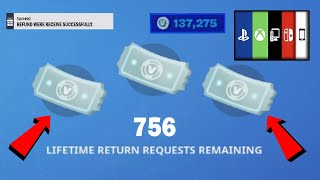 HOW TO GET MORE FREE REFUNDS TICKET IN FORTNITE CHAPTER 4 SEASON 1 FULL RETURN TICKET TUTORIAL [upl. by Karr456]