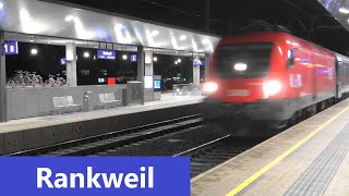 Bahnhof Rankweil NJ Umleiter FeldkirchWien➡ Allgäu Güterzug m ICWagen Güterzug m ELLVectron [upl. by Rimidalv542]