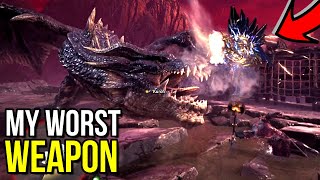 Using My Least Favorite Weapon Against Fatalis In Monster Hunter World [upl. by Dieter]