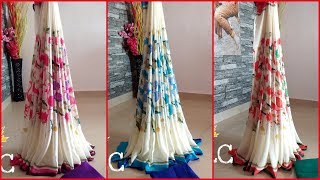 Latest soft georgette floral design and leaf print sarees Rs 1000 [upl. by Eiwoh411]