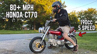 190cc Honda Trail 70 First Ride 19HP Restomod Honda CT70 Build [upl. by Atiuqrahc522]