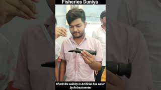 check the salinity in artificial sea water by refractometer fish fishing shorts viralvideo [upl. by Harrak]