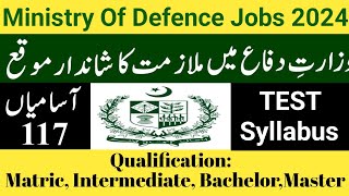 Ministry Of Defence Jobs 2024 MOD Syllabus MOD Jobs vacancies [upl. by Amaris]