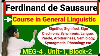 ✔️Course in General linguistics by Saussure diachronicsynchronicLaungeParolesignifiedmeg4 [upl. by Zerimar631]