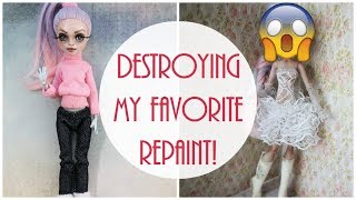 Monster High Doll Repaint  How to customize BJD Easy  OOAK Custom Barbie DIY Handmade Tutorial [upl. by Allina455]