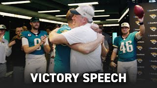 Doug Pederson Locker Room Victory Speech After Week 5 Win vs Colts  Jacksonville Jaguars [upl. by Melly621]