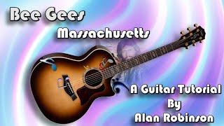 How to play Massachusetts by The Bee Gees  Acoustically  Detuned by 1 fret easy [upl. by Mossberg]