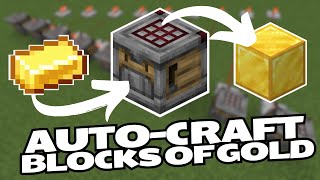 AUTO CRAFT Gold Copper amp Iron Blocks with a CRAFTER in Minecraft for DEEP STORAGE [upl. by Ruhl215]