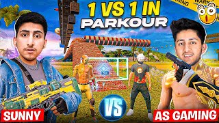 1 Vs 1 In Parkour With AS Gaming🤣😂Super Hard Map  Free Fire India [upl. by Roer]