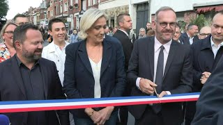 Marine Le Pen fait sa rentrée politique à la braderie dHéninBeaumont  AFP Images [upl. by Ydnic]