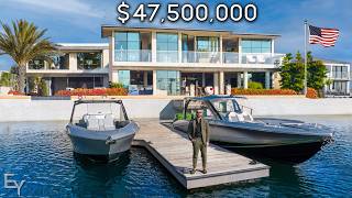 Inside a 47500000 California Waterfront Mansion With Speed Boats [upl. by Dnar]