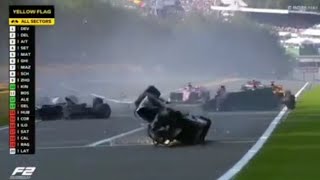 F2 Spa 2019  Fatal Crash  Anthoine Hubert Juan Manuel Correa [upl. by Steck810]