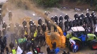 Raw Belgian Farmers Protest Low Milk Prices [upl. by Germin]