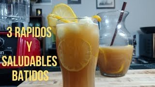 3 Saludables y sencillos recetas de batidos de frutas  Mantequilla de mani lechoza y mas [upl. by Yecats164]