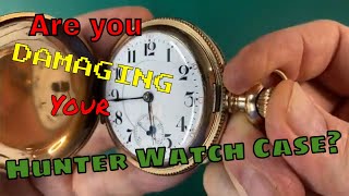 How To Open and Close A Hunter Case Pocket Watch Without Damaging It [upl. by Miehar483]