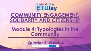 Typologies in the Community  Community Engagement Solidarity and Citizenship  Q13 Week 4 [upl. by Seward]