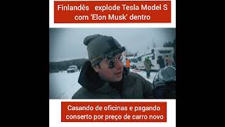 Finlandês dono de Tesla Model S explode o carro com Elon Musk dentro [upl. by Kask179]