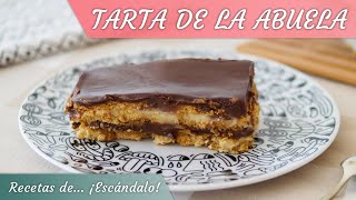 TARTA DE LA ABUELA con natillas chocolate y galletas [upl. by Tletski]