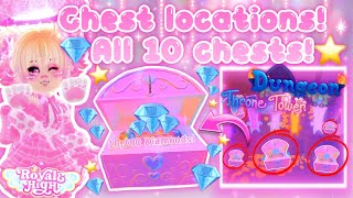 ALL 10 CHEST LOCATIONS💎 EASY  HOW TO COMPLETE QUESTS⭐️  Royale High Chest Locations Roblox💖🏰 [upl. by Amoritta]