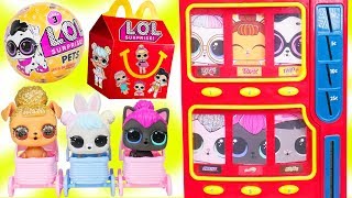 LOL Surprise Dolls Wave 2 Pets Vending Machine  McDonalds Happy Meal Drive Thru [upl. by Twitt]