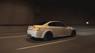 White BMW M3 E92  Brutal Sound  NIGHTRIDE  M POWER [upl. by Aokek65]