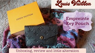 Louis Vuitton Empreinte Key Pouch  Unboxing Review  little alteration [upl. by Farika]