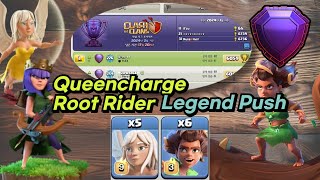 Day 8  Road to top10  Legend League Attack  Queen Charge  Root Rider 🔥 [upl. by Mill793]