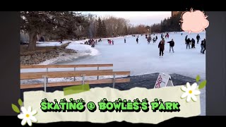 Family skating  Bowness Park Calgary Alberta Canada [upl. by Mabel]