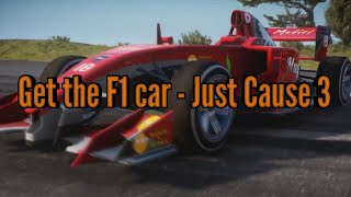 Just Cause 3 how to get the F1 car without the random events and fast travel full guide [upl. by Alberto]